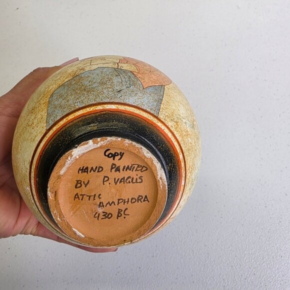 Vintage Attic Amphora 430 B.C. handpainted Vase - Picture 4 of 6